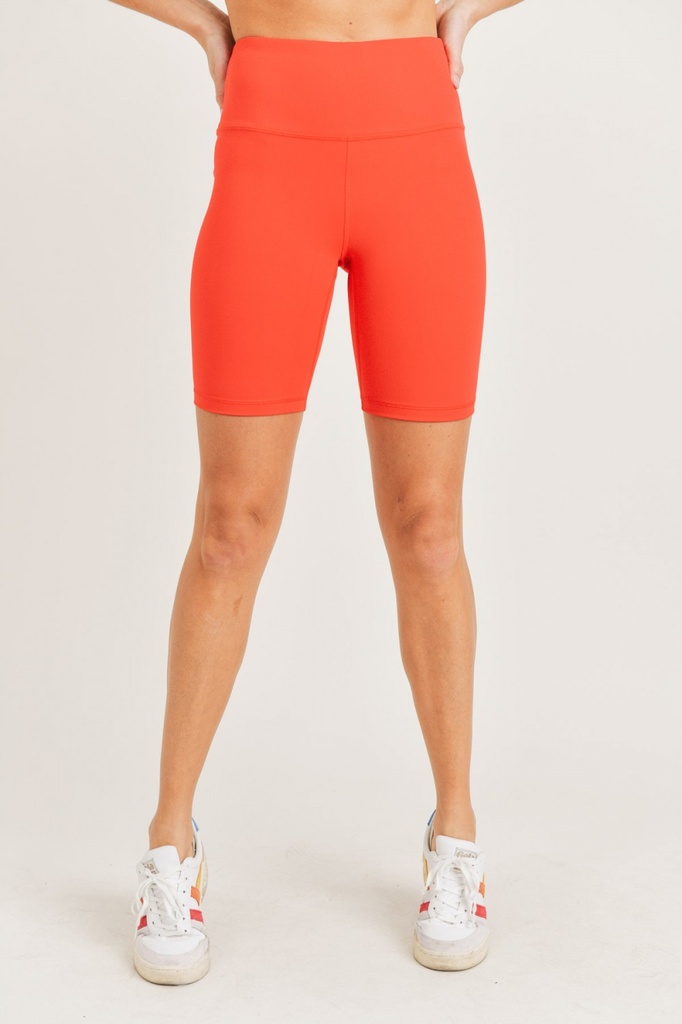 HIGH WAIST SOLID BERMUDA SHORTS