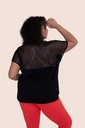 PLUS SHORT SLEEVE TOP WITH MESH BACK PANEL