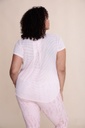 PLUS SHEER STRIPED MESH TEE