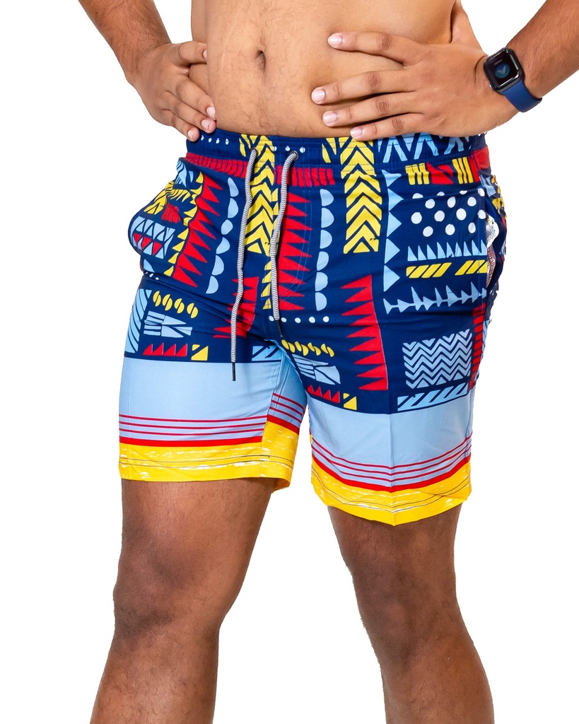 RETRO PRINT SWIM TRUNKS