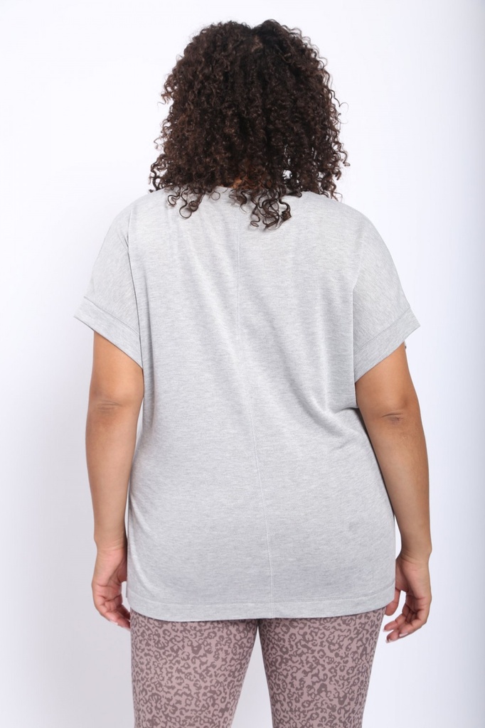SHORT SLEEVE TOP WITH SIDE SLITS