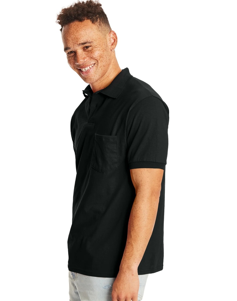 HANES MEN'S JERSEY POLO W/ POCKET