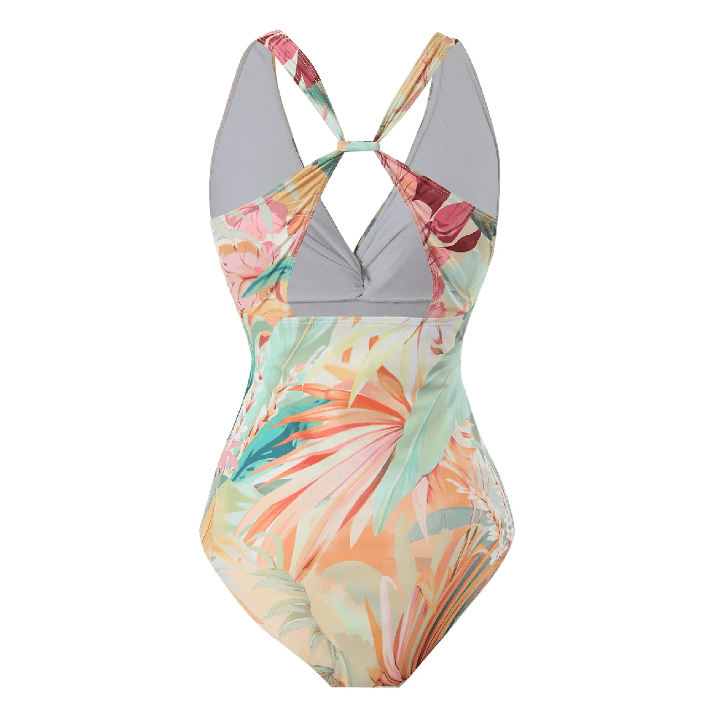 FLORAL PLUNGING SWIMSUIT