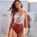 BELTED V-NECK SWIMSUIT