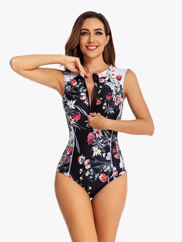 ZIPPER ONE PIECE SWIMSUIT