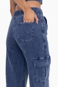 WIDE LEG COTTON CARGO PANTS