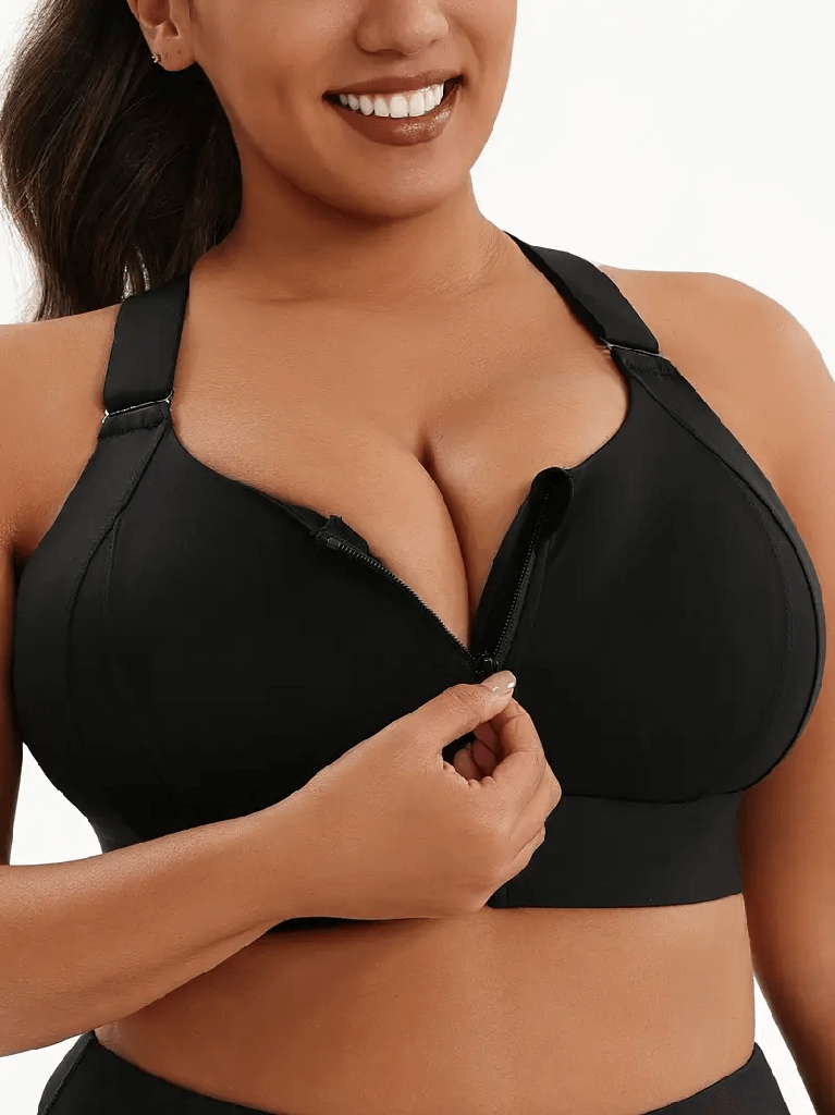 AJUSTABLE FRONT ZIP WORKOUT BRA