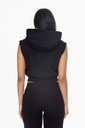 FLEECE CROPPED HOODIE VEST