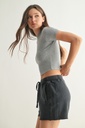 MICRO-RIBBED ATHLEISURE TEE