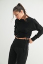 FLEECE SIDE CINCH CREWNECK TOP