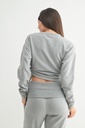 FLEECE SIDE CINCH CREWNECK TOP