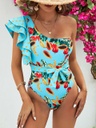 RUFFLED ONE SHOULDER SWIMSUIT