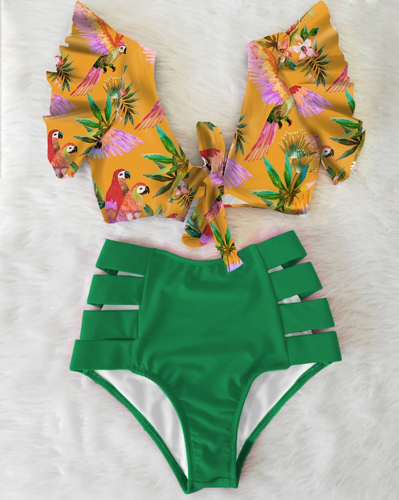 FLOUNCED SHOULDER BIKINI