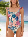 RUFFLE SHOULDER SWIMSUIT