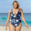 FLORAL MESH CURVY SWIMSUIT