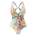 FLORAL PLUNGING SWIMSUIT