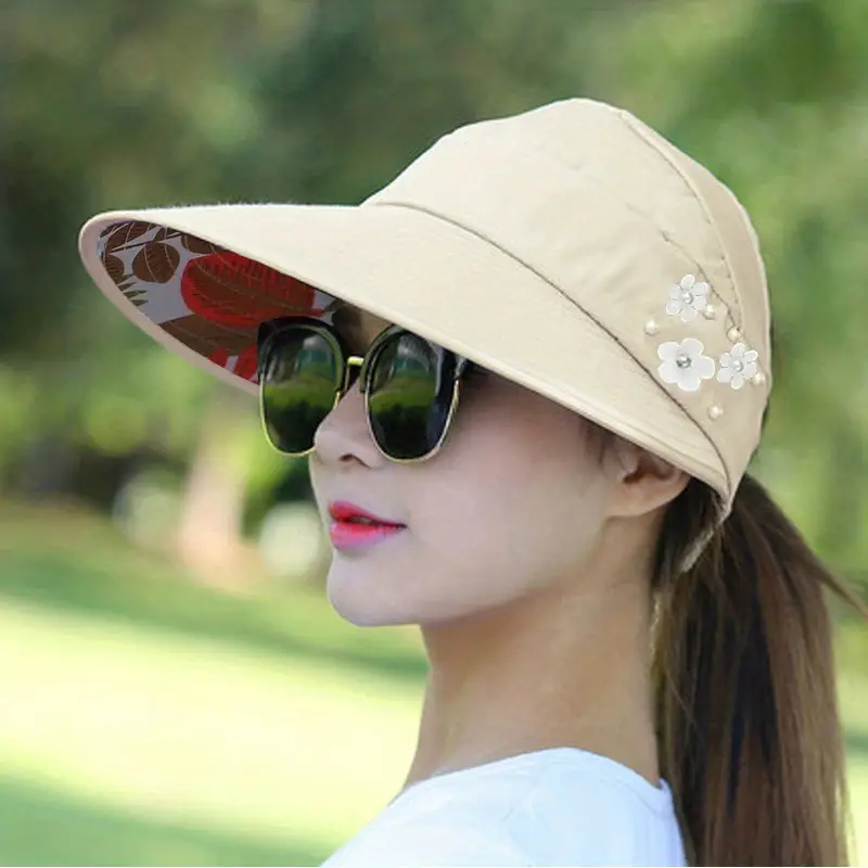 WIDE BRIM EMBELLISHED SUN VISOR