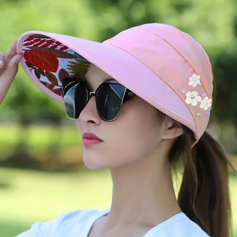 WIDE BRIM EMBELLISHED SUN VISOR