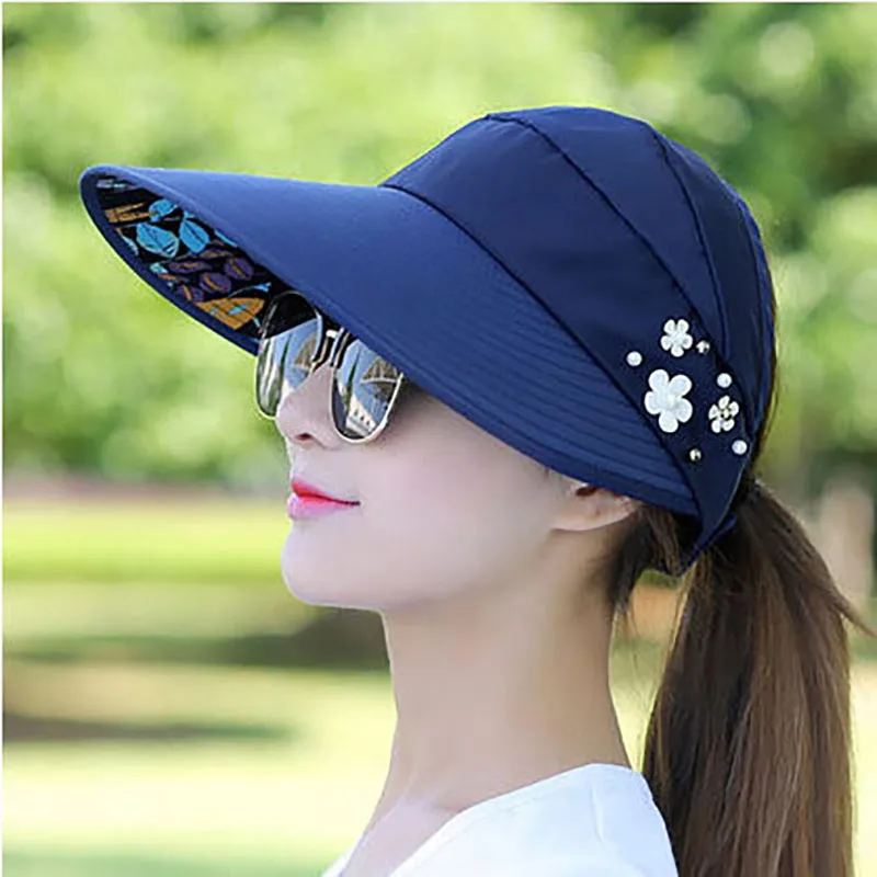 WIDE BRIM EMBELLISHED SUN VISOR