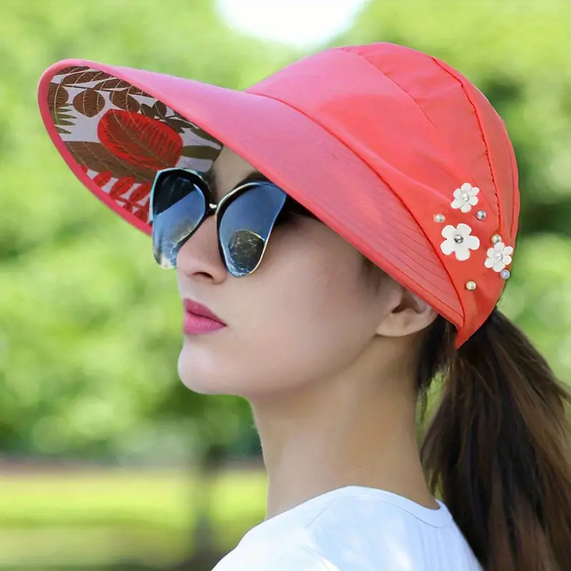 WIDE BRIM EMBELLISHED SUN VISOR