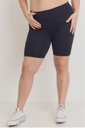 HIGH WAIST SOLID BERMUDA SHORTS