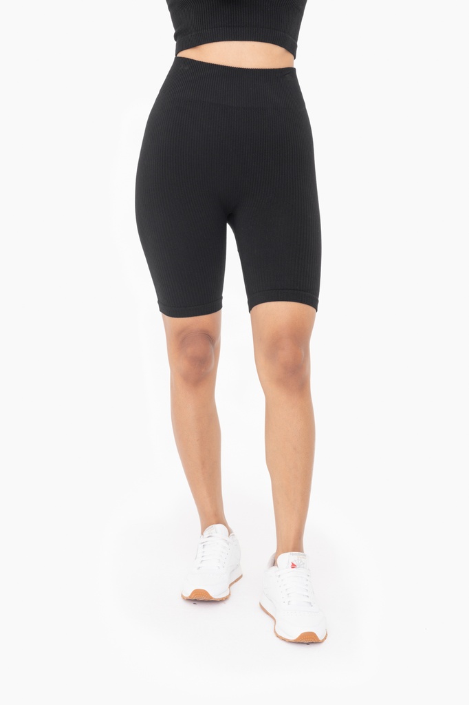 RIBBED SEAMLESS BIKER SHORTS