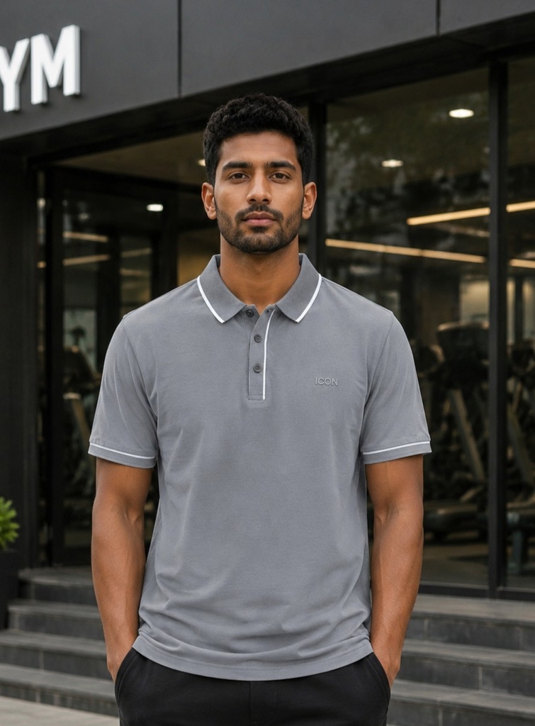 STRIPED COLLAR POLO