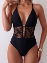 LACE PATCHWORK SWIMSUIT