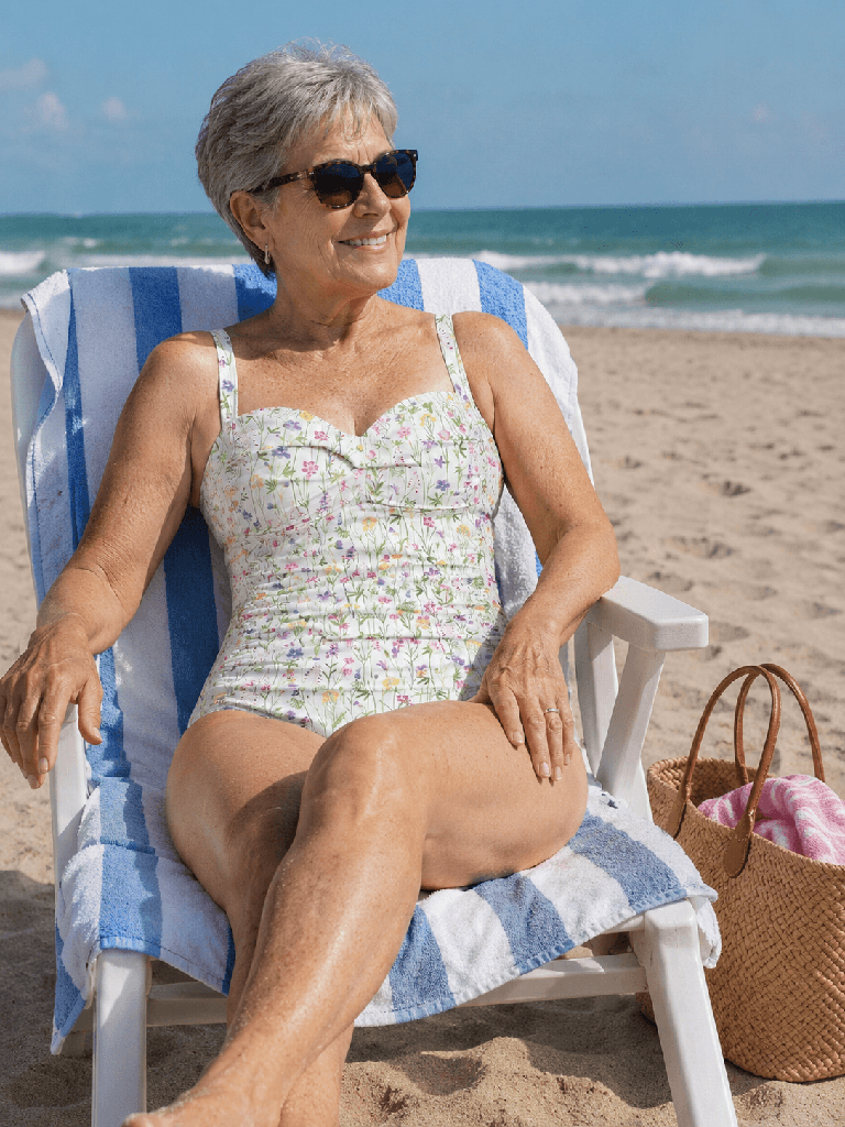 BANDEAU FLORAL SWIMSUIT