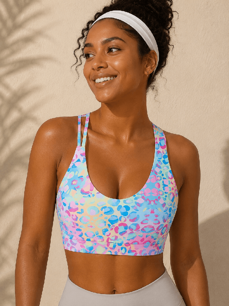 MULTI LEOPARD WORKOUT BRA