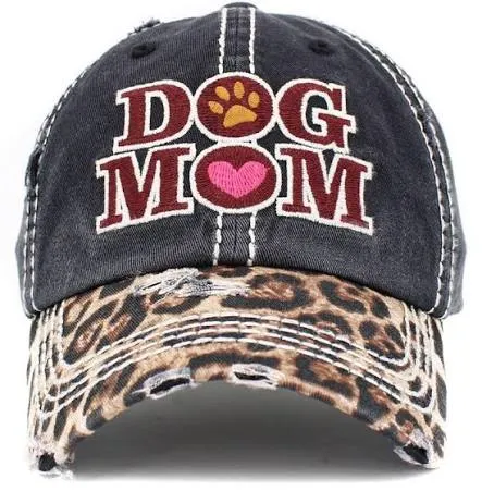 DOG MOM LEOPARD CAP