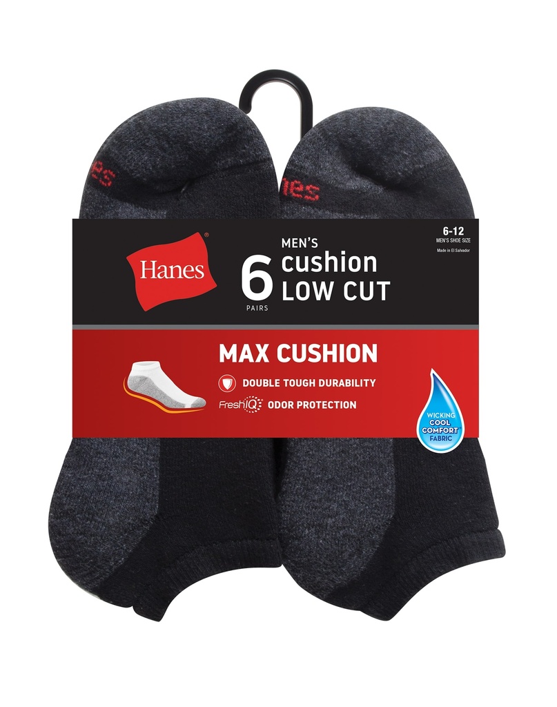 MEN'S 6PK CUSHION LOW CUT SOCKS