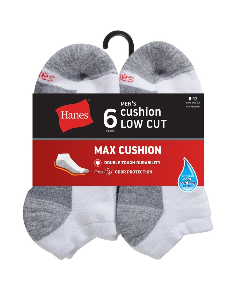 MEN'S 6PK CUSHION LOW CUT SOCKS