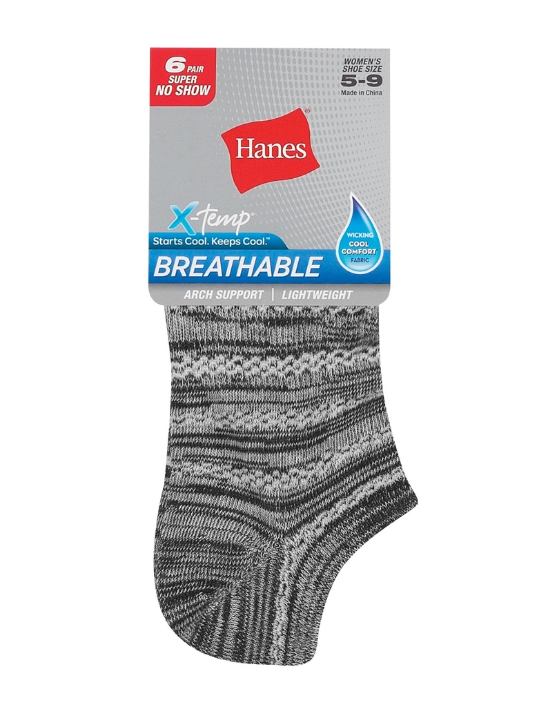 WOMEN'S 6PK LIGHTWEIGHT NO SHOW SOCKS