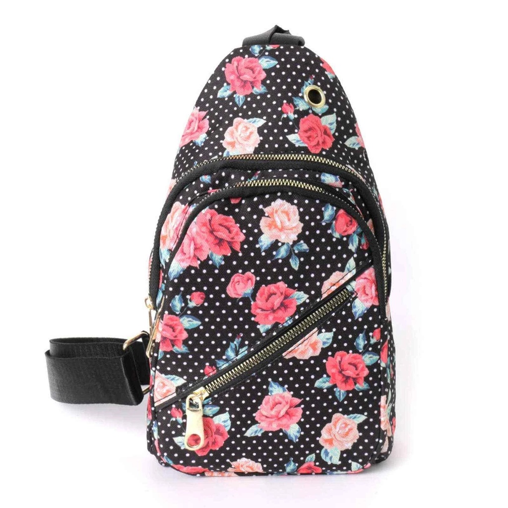 FLORAL CROSSBODY SLING BAG