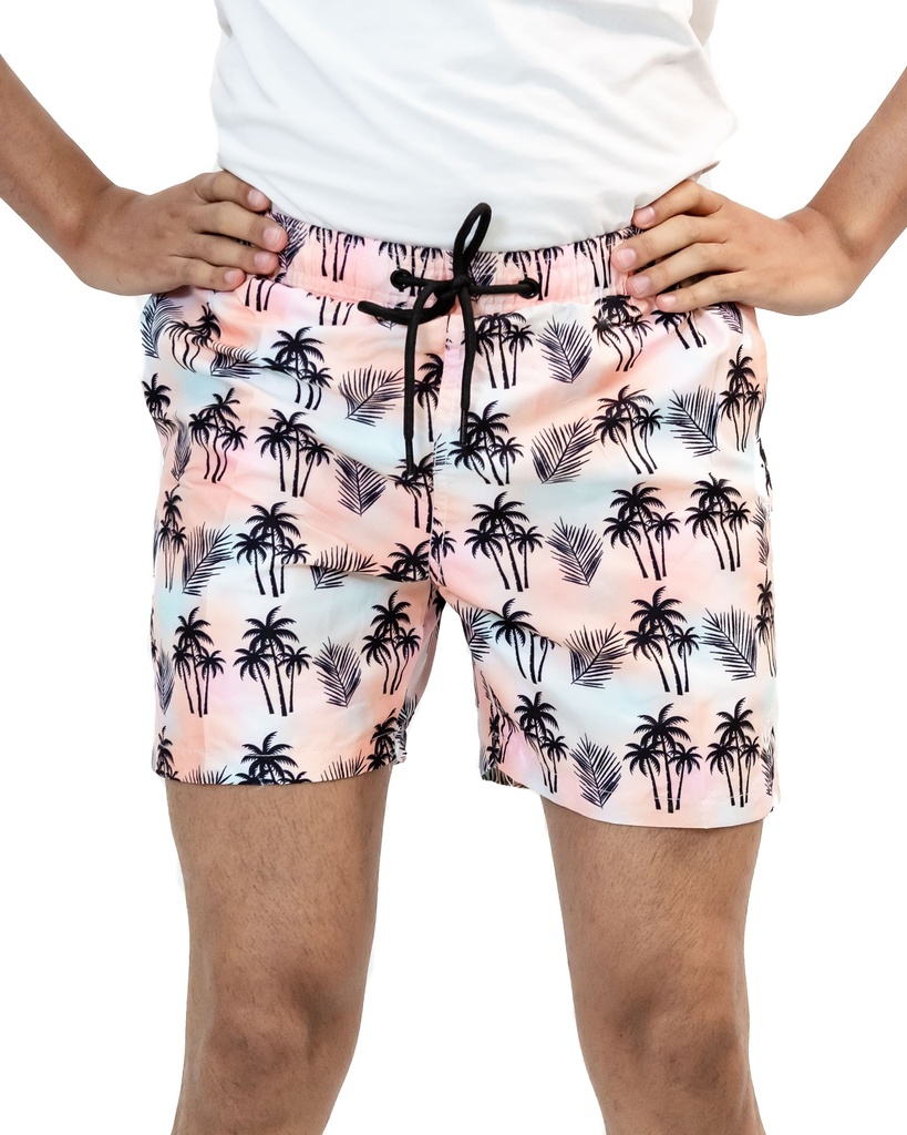 PASTEL PALM SWIM TRUNKS