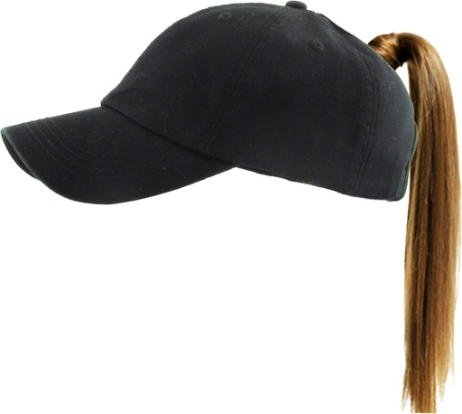 [PONY-CLASSIC-BLK] CLASSIC COTTON PONYTAIL BALLCAP