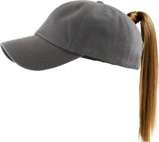 [PONY-CLASSIC-DGY] CLASSIC COTTON PONYTAIL BALLCAP