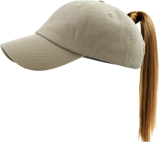 [PONY-CLASSIC-KHAK] CLASSIC COTTON PONYTAIL BALLCAP