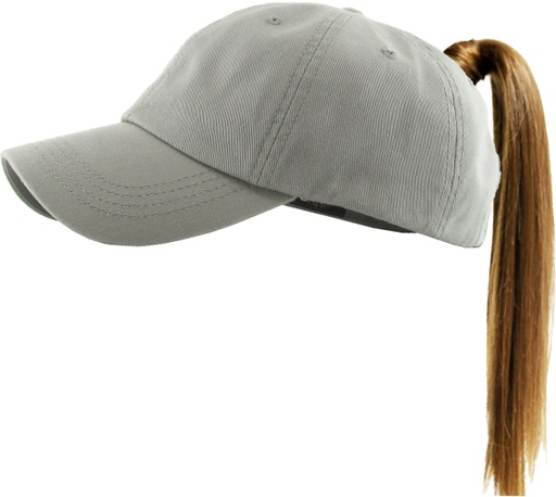 [PONY-CLASSIC-GRY] CLASSIC COTTON PONYTAIL BALLCAP