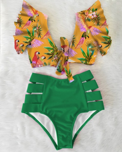 FLOUNCED SHOULDER BIKINI