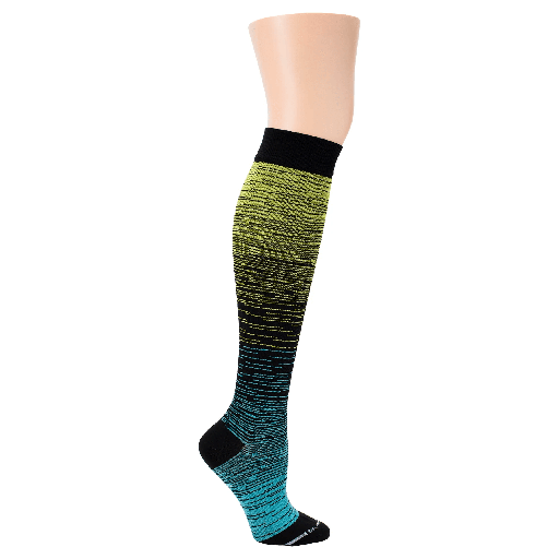 [ZSK803-blkgrn] UNISEX COMPRESSION SOCKS