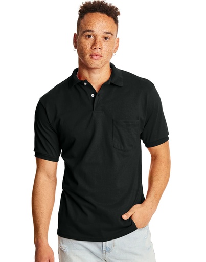 HANES MEN'S JERSEY POLO W/ POCKET