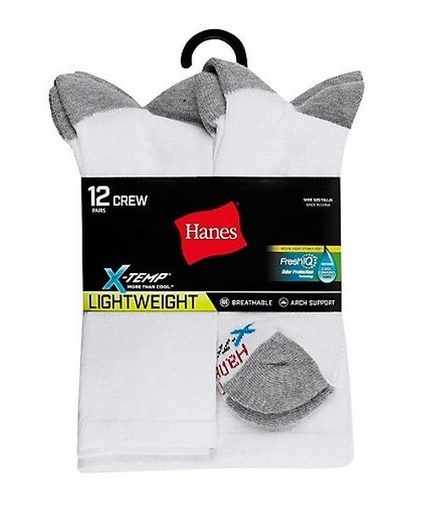 [LTAC18-white] MEN'S 12PK ACTIVE SOCKS