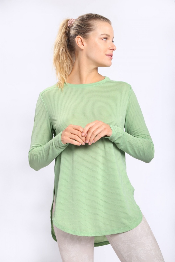 RIBBED LONG SLEEVE FLOW TOP