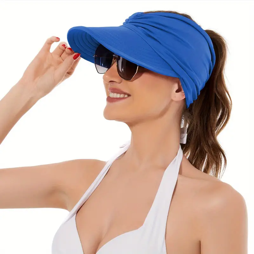 [TM-004Blue] WIDE BRIM TWISTED SUN VISOR