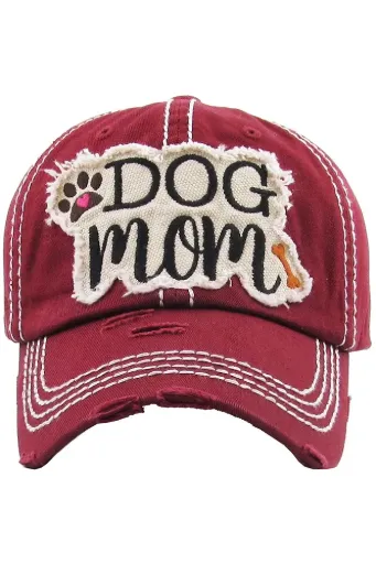 [KBV-1140-Burg] DOG MOM VINTAGE CAP