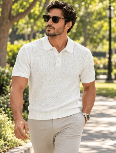 POPCORN KNITTED POLO